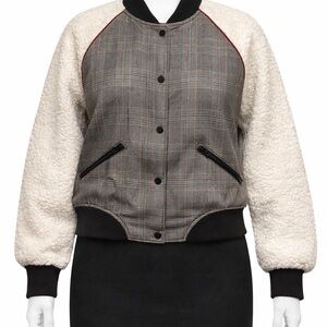 Chic Black and Cream Varsity Jacket